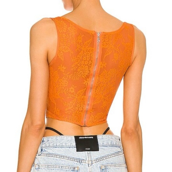 Miaou Campbell Corset Top in Tangerine. Orange Lace with zipper size Small EUC - Picture 3 of 16